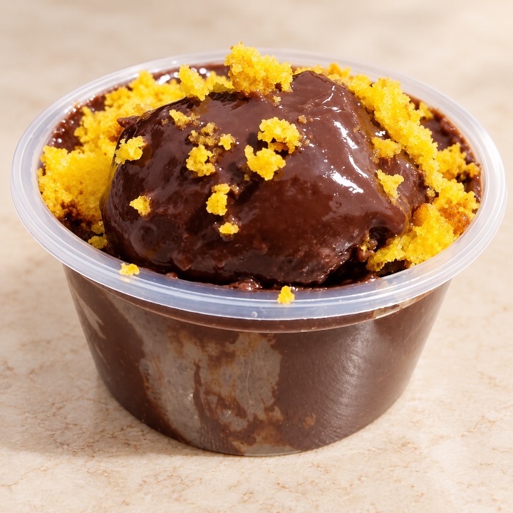 Bolo de cenoura com chocolate no pote