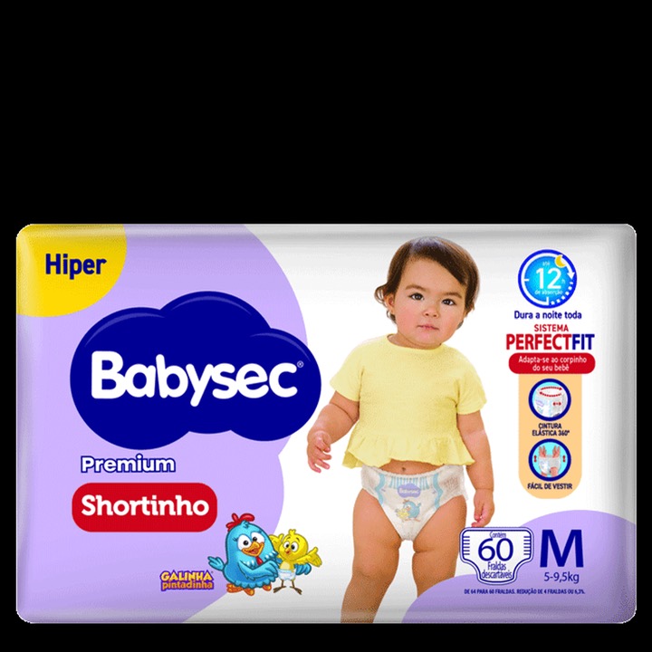 Produto FR BABYSEC GAL PIN SHOR M 60UN