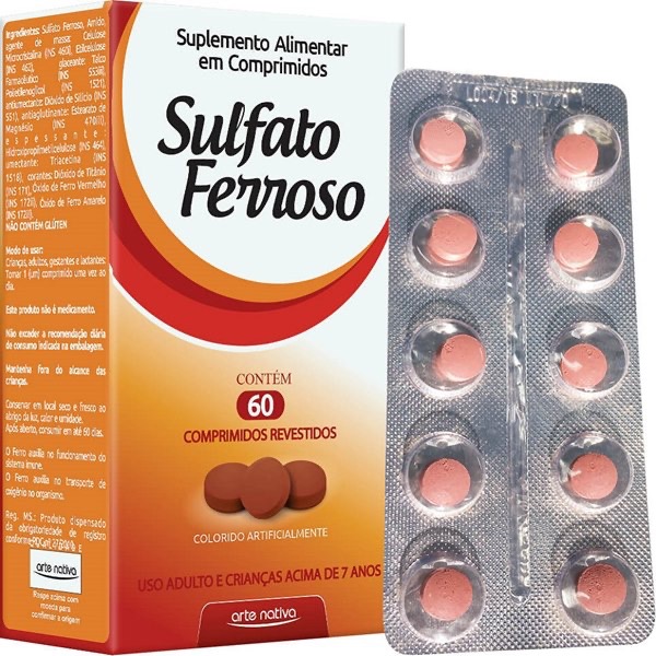 Produto SULFATO FERROSO 29MG 60CP