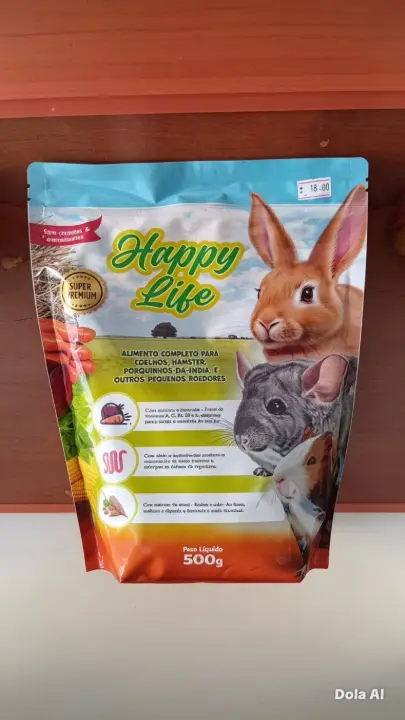 Produto ação Happy Life Super Premium para Pequenos Roedores 500gação Happy Life Super Premium para Pequenos Roedores 500g