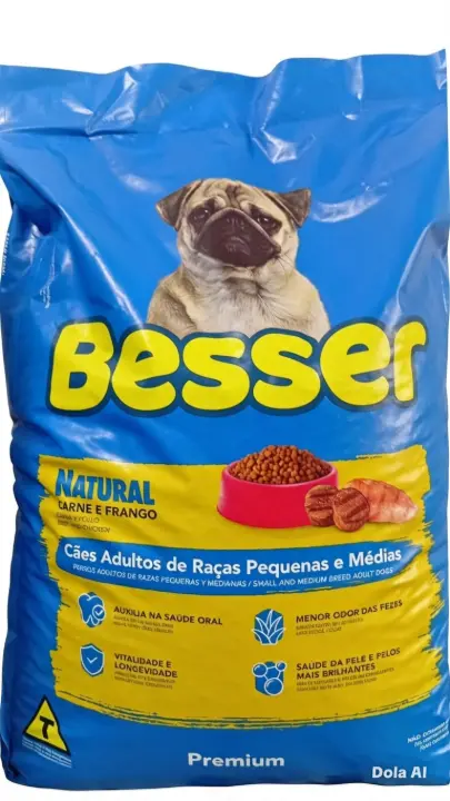 Produto Ração Besser Premium Natural - Carne e Frango para Cães Adultos Raças Pequenas e Médias 15kg