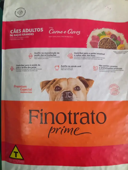 Produto Finotrato Prime Cães Adultos Raças Grandes – Sabor Carne e Arroz 15kg
