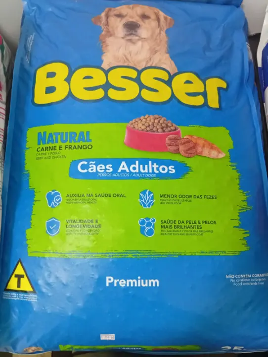 Produto Besser Natural Cães Adultos – Sabor Carne e Frango 7kg