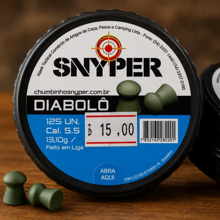 Produto Chumbinho Snyper Diabolô Calibre 5.5, 125 unidades