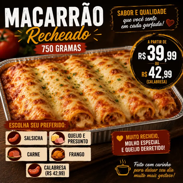Produto MACARRÃO RECHEADO
