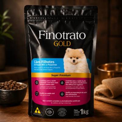 Produto Ração Finotrato Gold Super Premium - Filhotes Raças Mini e Pequenas 1kg