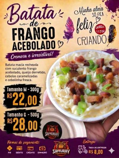 Produto Batata Recheada de frango 500g