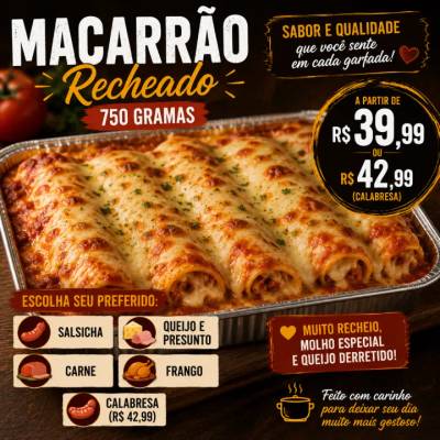 Produto MACARRÃO RECHEADO